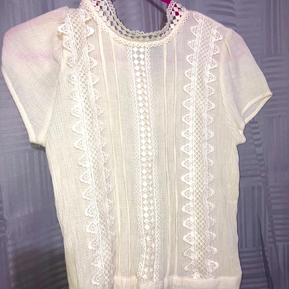 E&M Ivory Blouse